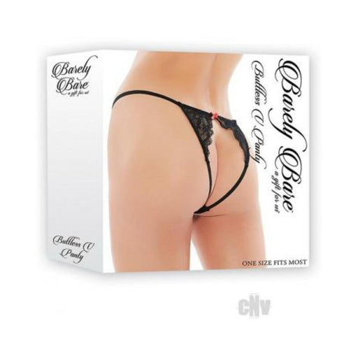 Barely Bare Buttless V Panty Black O/s | SexToy.com