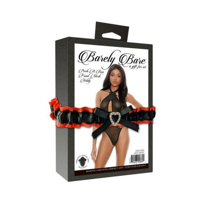 Barely Bare Peek-a-boo Front Mesh Teddy Black Os | SexToy.com