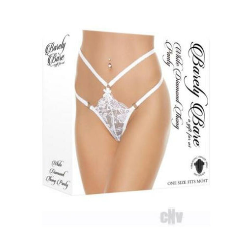Barely Bare White Diamond Thong Panty White O/s | SexToy.com