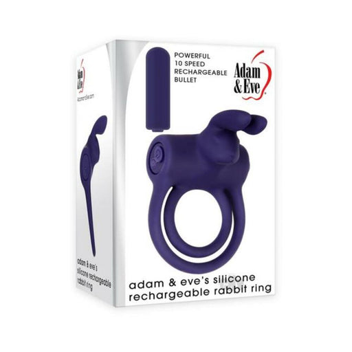 A&e Silicone Rechargable Rabbit Ring - Blue | SexToy.com