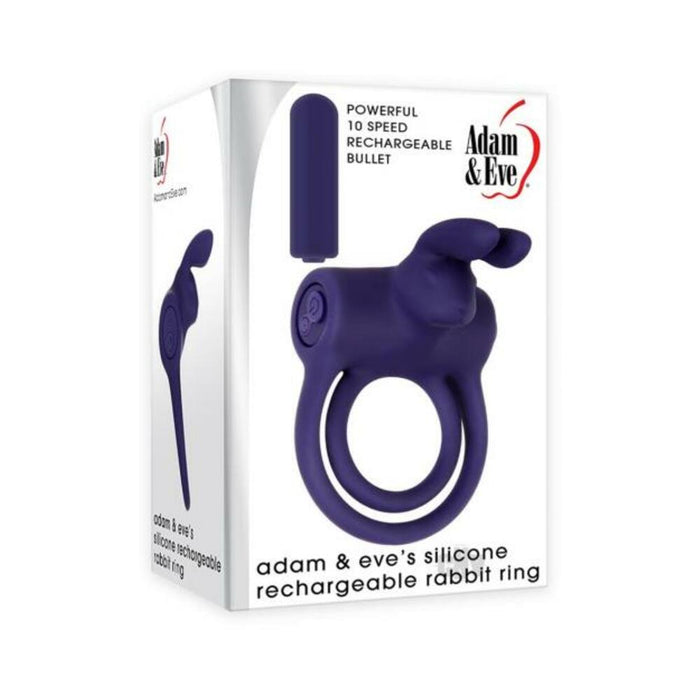 A&e Silicone Rechargable Rabbit Ring - Blue | SexToy.com
