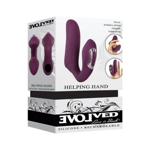 Evolved Helping Hand Dual-stimulating Finger Vibrator - Plum | SexToy.com