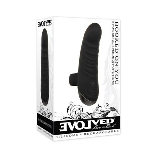 Evolved Hooked On You Rechargeable Silicone Black | SexToy.com