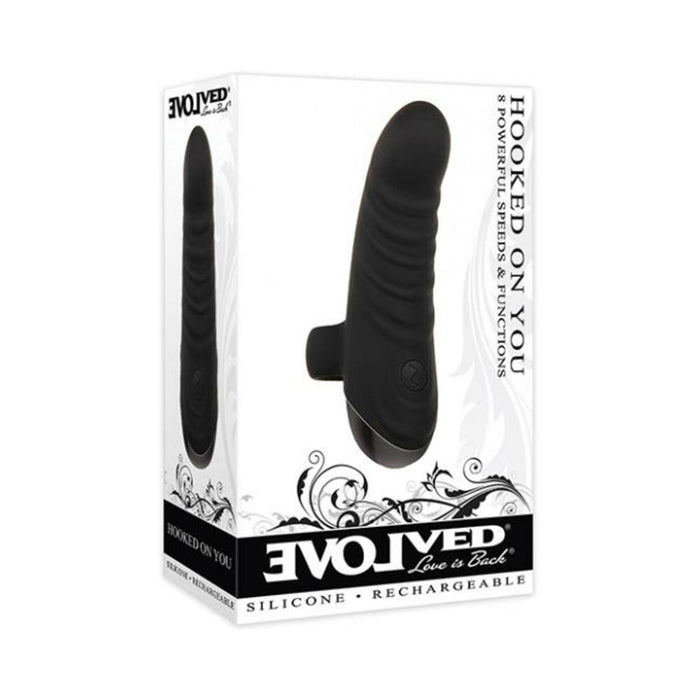 Evolved Hooked On You Rechargeable Silicone Black | SexToy.com