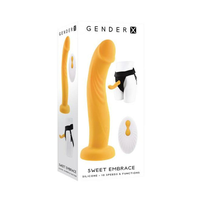 Gender X Sweet Embrace Vibrator And Strap-on Harness Yellow | SexToy.com
