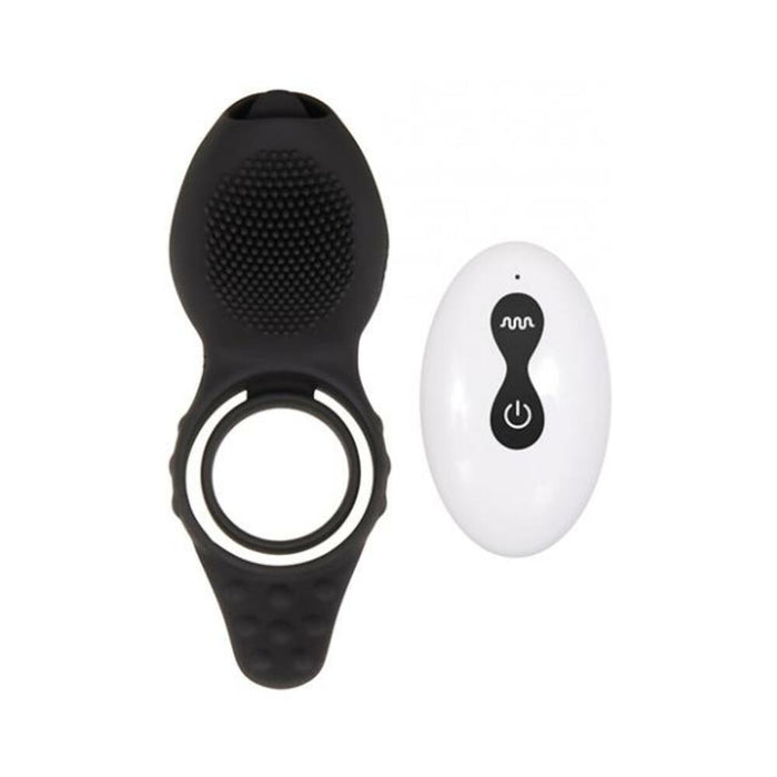 Zt Mr. Flicker Vibrating Silicone Cock Ring Black | SexToy.com