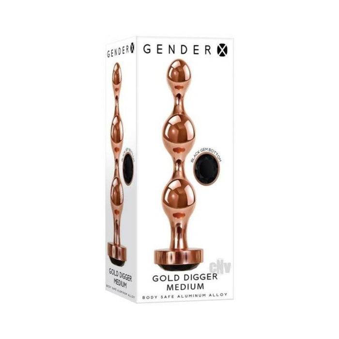 Gender X Gold Digger Medium Plug Rose Gold/black | SexToy.com