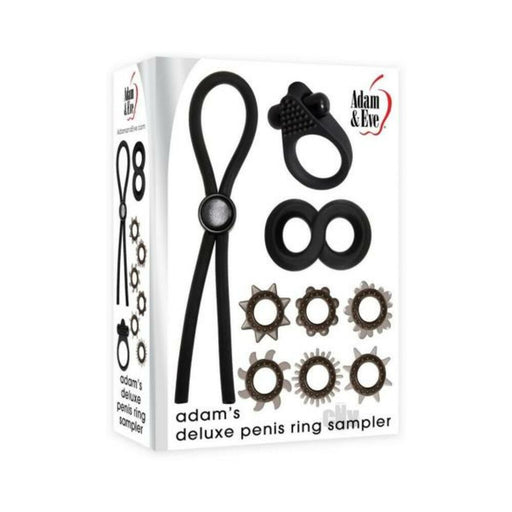 Aande Adams Deluxe Penis Ring Sampler Blk | SexToy.com