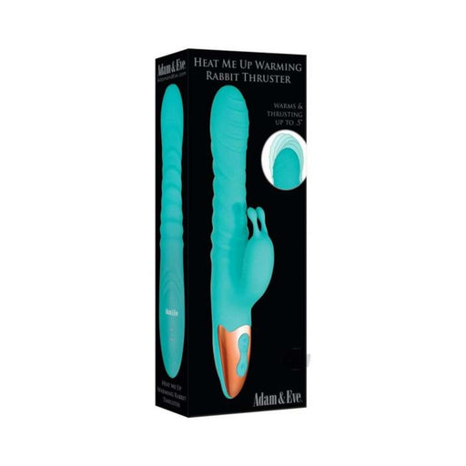 A&e Heat Me Up Warming Rabbit Thruster Silicone Rechargeable Aqua | SexToy.com