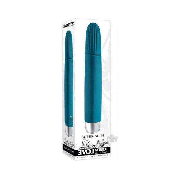 Evolved Super Slim Silicone Rechargeable Teal | SexToy.com
