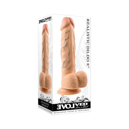 Evolved Realistic Dildo With Balls 8 In. Light | SexToy.com
