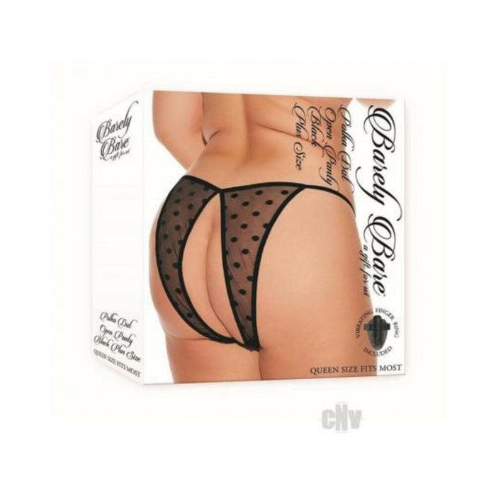 Barely B Polka Dot Open Panty Ps Blk