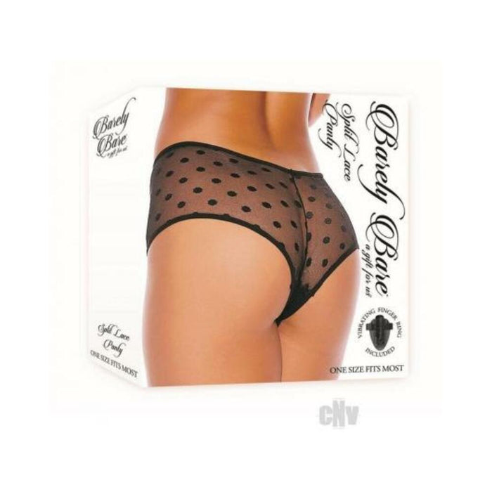 Barely B Split Lace Panty O/s Black