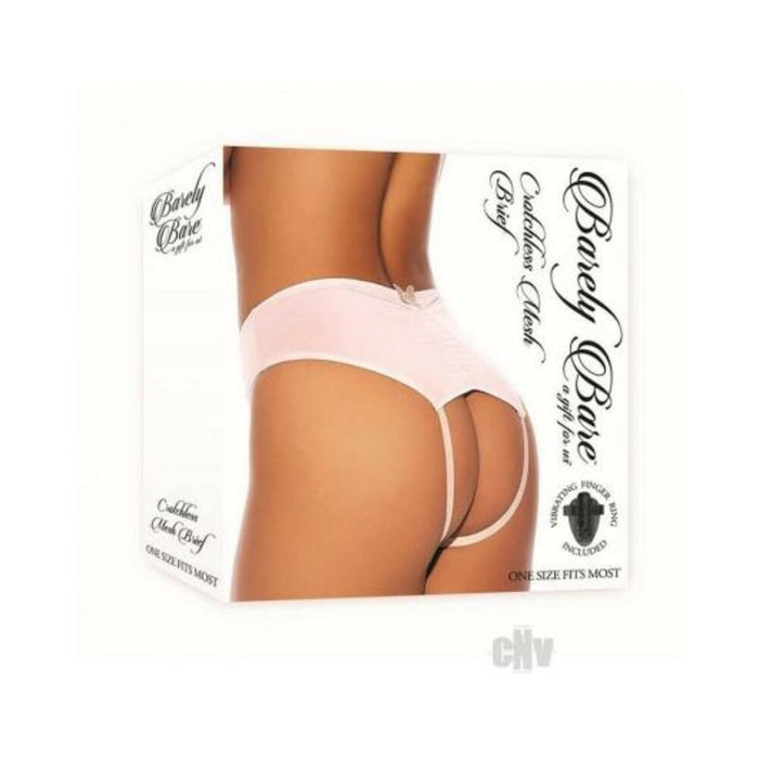 Barely B Crotchless Mesh Brief Os Peach