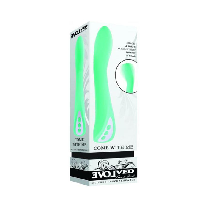 Evolved Come With Me Rechargeable 'come Hither' Silicone Vibrator Green