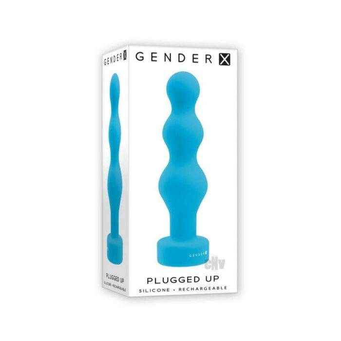 Gender X Plugged Up Rechargeable Silicone Vibrating Beaded Plug Teal