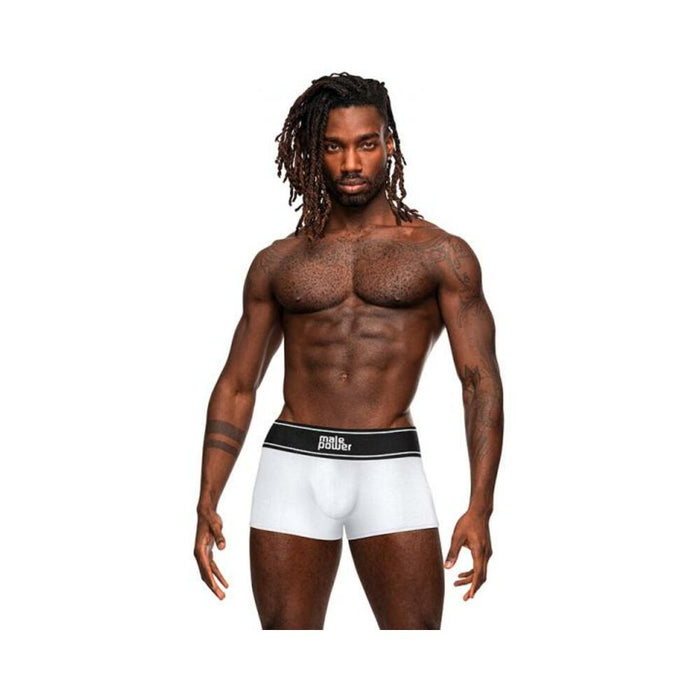Male Power Modal Rib Pouch Short White L
