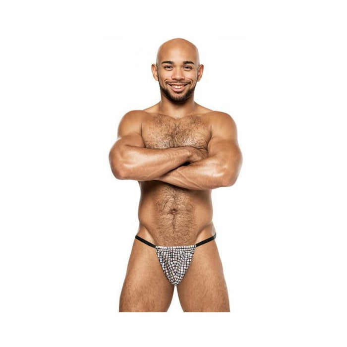 Disco Desire Posing Strap Silver O/s