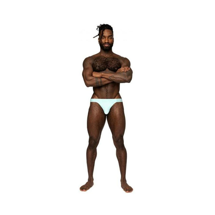 Male Power Easy Breezy Thong Sleeve Aqua L/xl