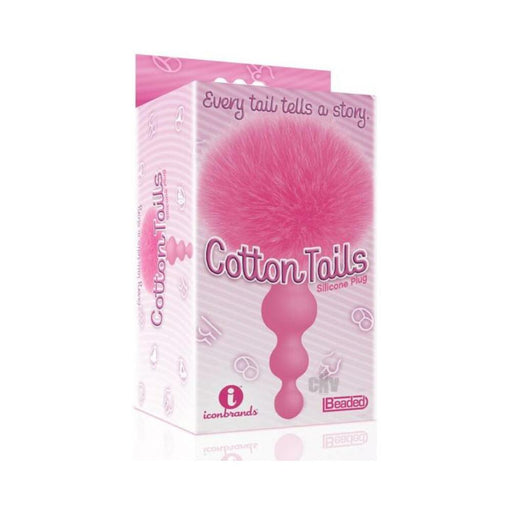 The 9's Cottontails Silicone Bunny Tail Butt Plug Beaded Pink | SexToy.com