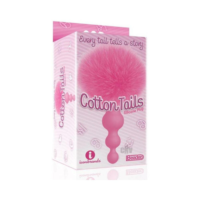 The 9's Cottontails Silicone Bunny Tail Butt Plug Beaded Pink | SexToy.com