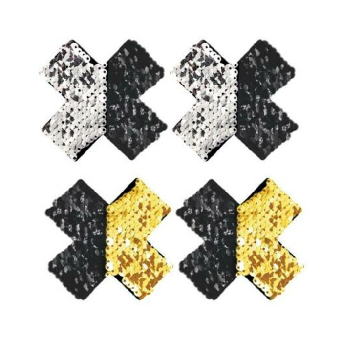 Peekaboo Reversible Sequin X Blk/gld | SexToy.com