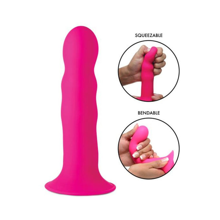 Squeeze-It Squeezable Wavy Dildo Pink