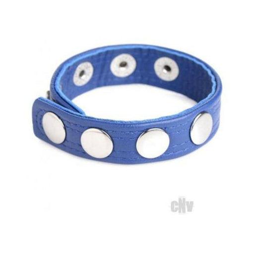 Cg Leather Speed Snap Cockring Blue | SexToy.com