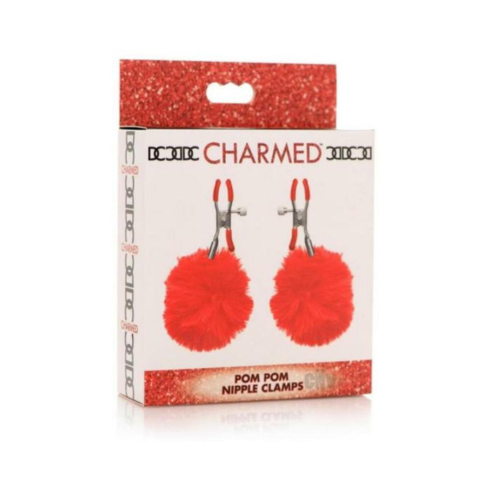 Charmed Pom Pom Nipple Clamps Red