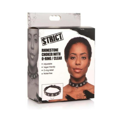 Strict Rhinestone Chocker W/ring Clear | SexToy.com