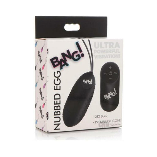 Bang 28x Nubbed Silicone Egg Black | SexToy.com