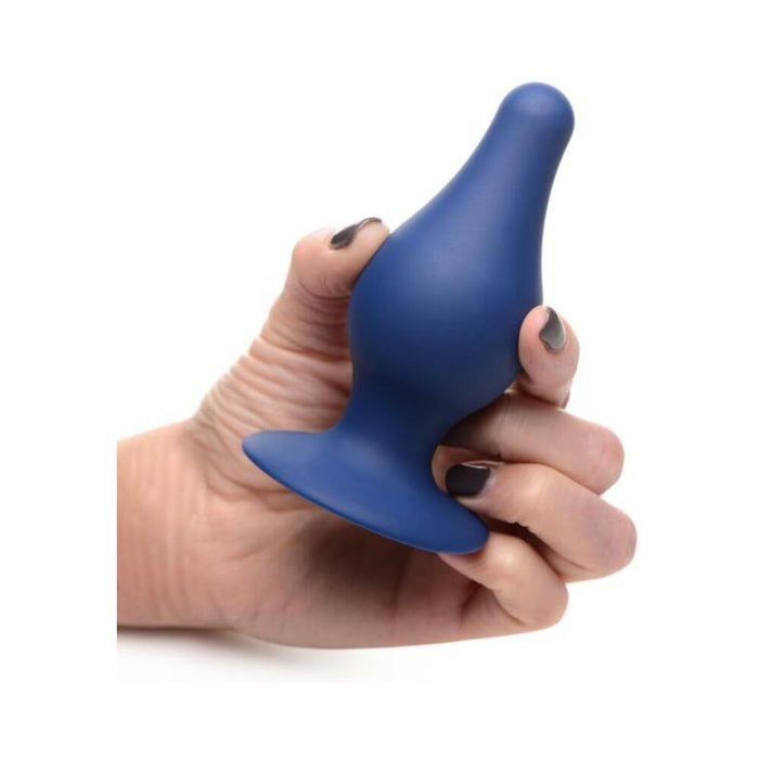 Squeeze It Tapered Anal Plug Lg Blue