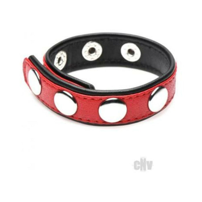 Cg Leather Speed Snap Cockring Red