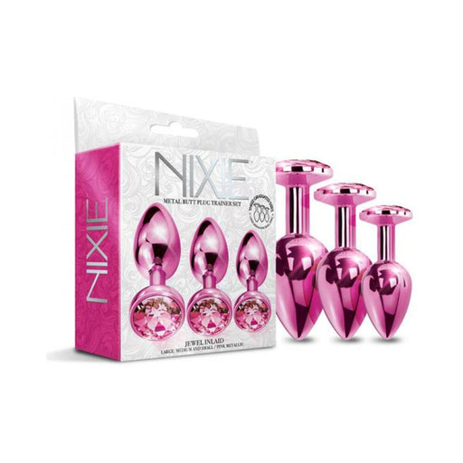 Nixie Metal Butt Plugtrainerset 3-piece Pink Metallic | SexToy.com