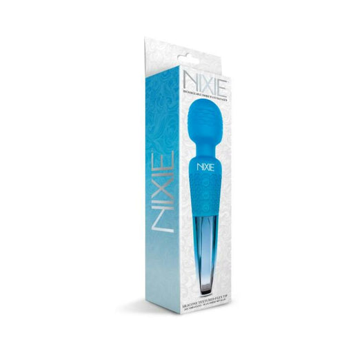 Nixie Rechargeable Wand Massager Blue Ombre Metallic | SexToy.com