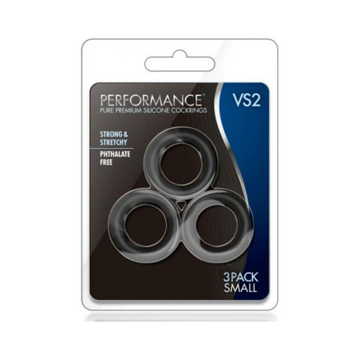 Performance VS2 Silicone Cock Rings Small Black