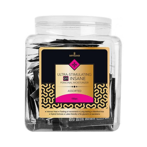 Insane Ultra Stimulating Personal Moisturizer Tub - Asst. Single Use Packet Tub Of 100 | SexToy.com