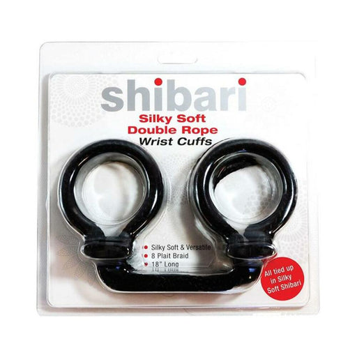 Shibari Silky Soft Double Rope Wrist Cuffs (black) | SexToy.com