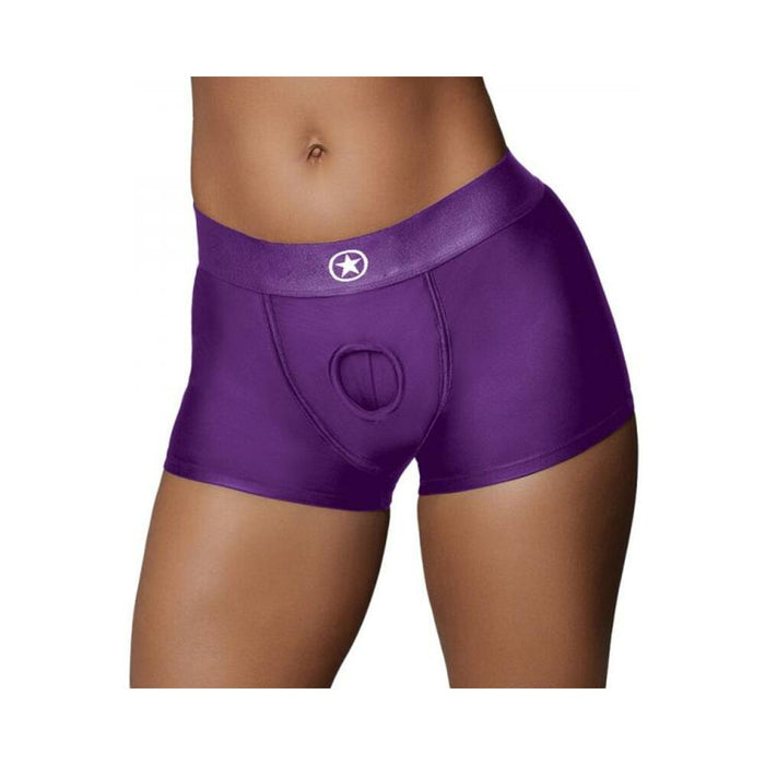 Ouch! Vibrating Strap-on Boxer Purple M/l