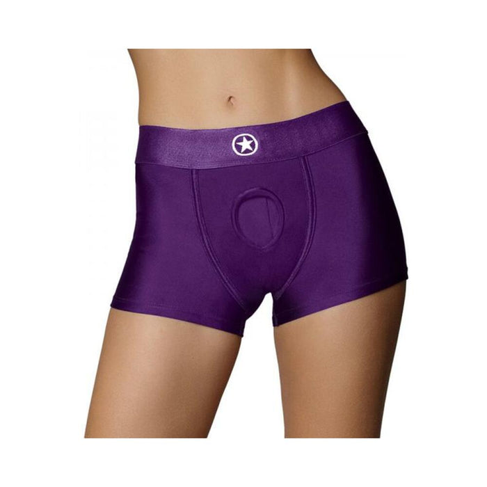 Ouch! Vibrating Strap-on Boxer Purple Xs/s