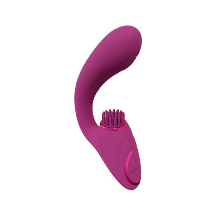 Vive Gen Rechargeable Triple Motor G-spot Vibrator With Pulse Wave And Vibrating Bristles Pink