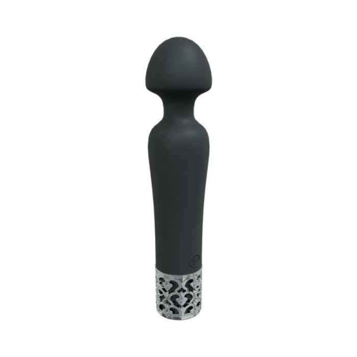 Royal Gems Scepter Silicone Rechargeable Vibrator Black
