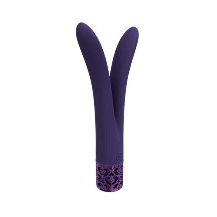 Royal Gems Dueling Queens Silicone Rechargeable Vibrator Purple