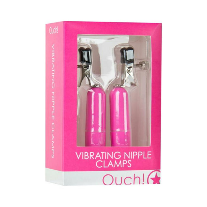 Ouch Vibrating Nipple Clamps Pink