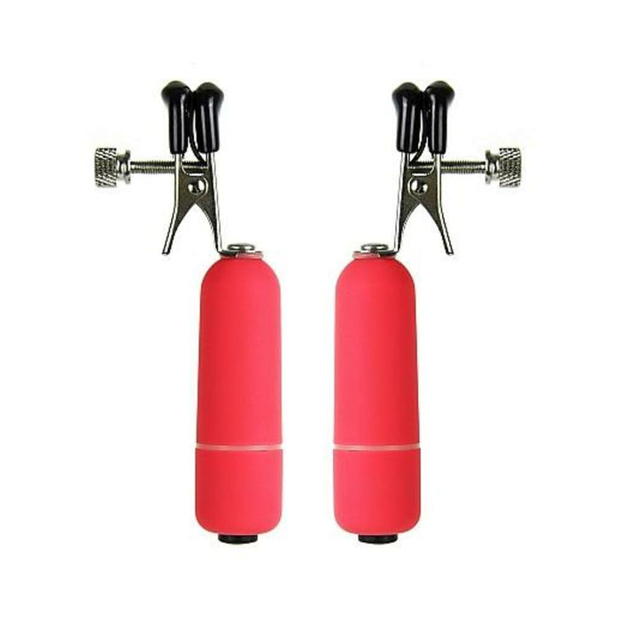 Ouch Vibrating Nipple Clamps Red