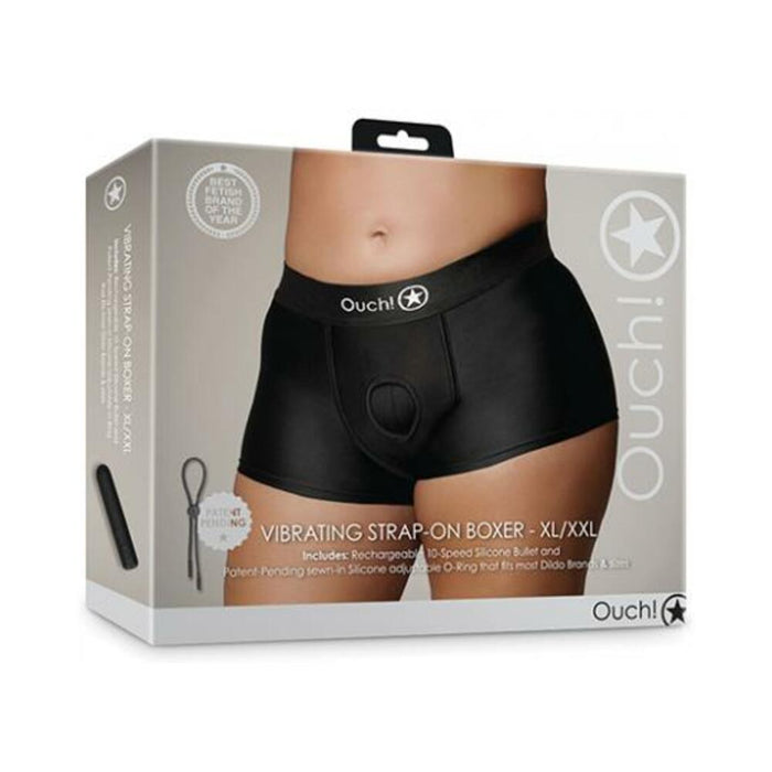 Shots Ouch Vibrating Strap On Boxer - Black Xl/xxl