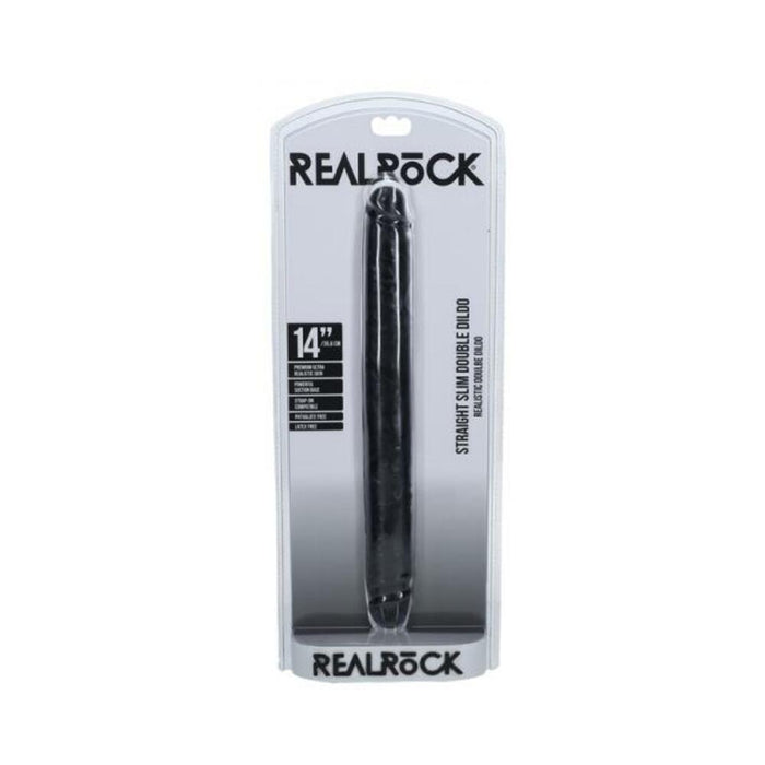 Realrock 14 In. Slim Double-ended Dong Black