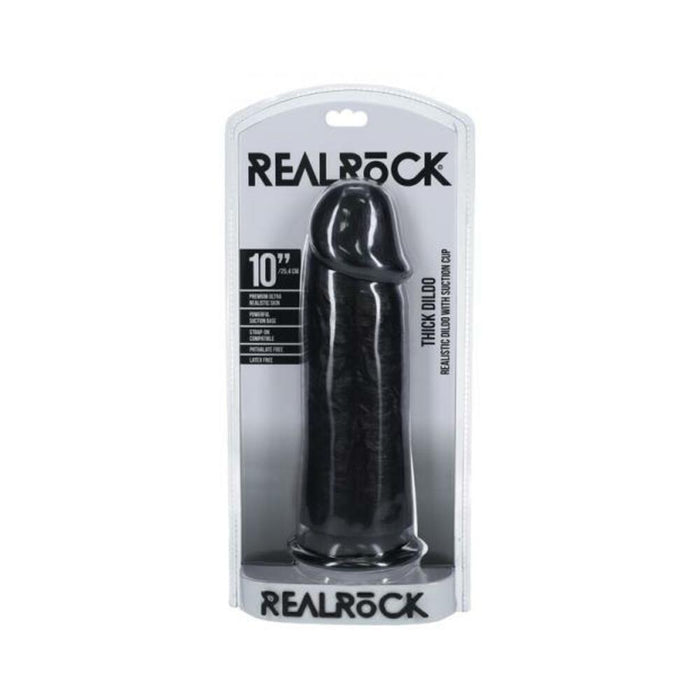 Realrock Extra Thick 10 In. Dildo Black
