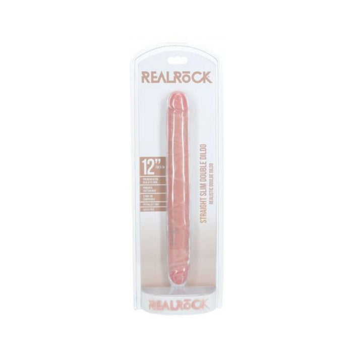 Realrock 12 In. Slim Double-ended Dong Beige