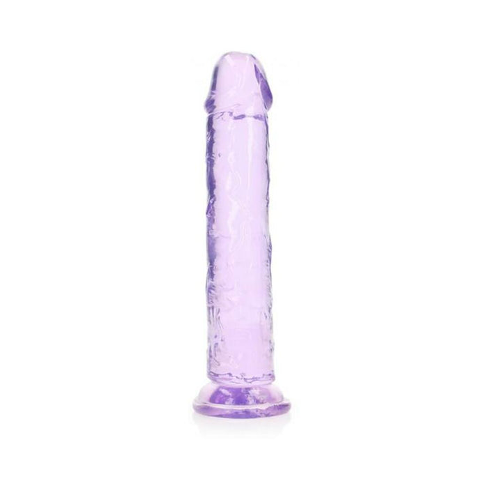 Realrock Crystal Clear Straight 9 In. Dildo Without Balls Purple